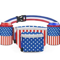 4th of July Fanny Packs Drink Holder USA Glasses American Flag Fanny Packs Waist Packs 4th of July Accessories for Women