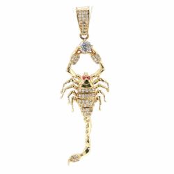 Men’s 14k Yellow Gold Large 2.5” Inch CZ Cubic Zirconia Scorpion Pendant for Necklace GP3138437
