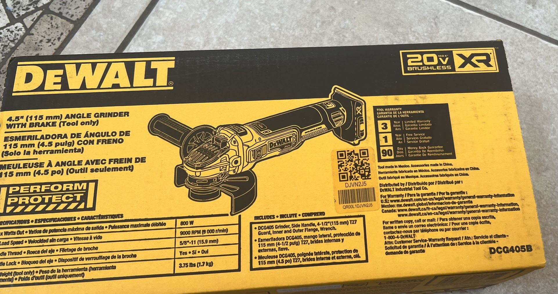 DEWALT 20V MAX XR Cordless Brushless 4.5 in. Slide Switch Small Angle Grinder with Kickback Brake (Tool Only)