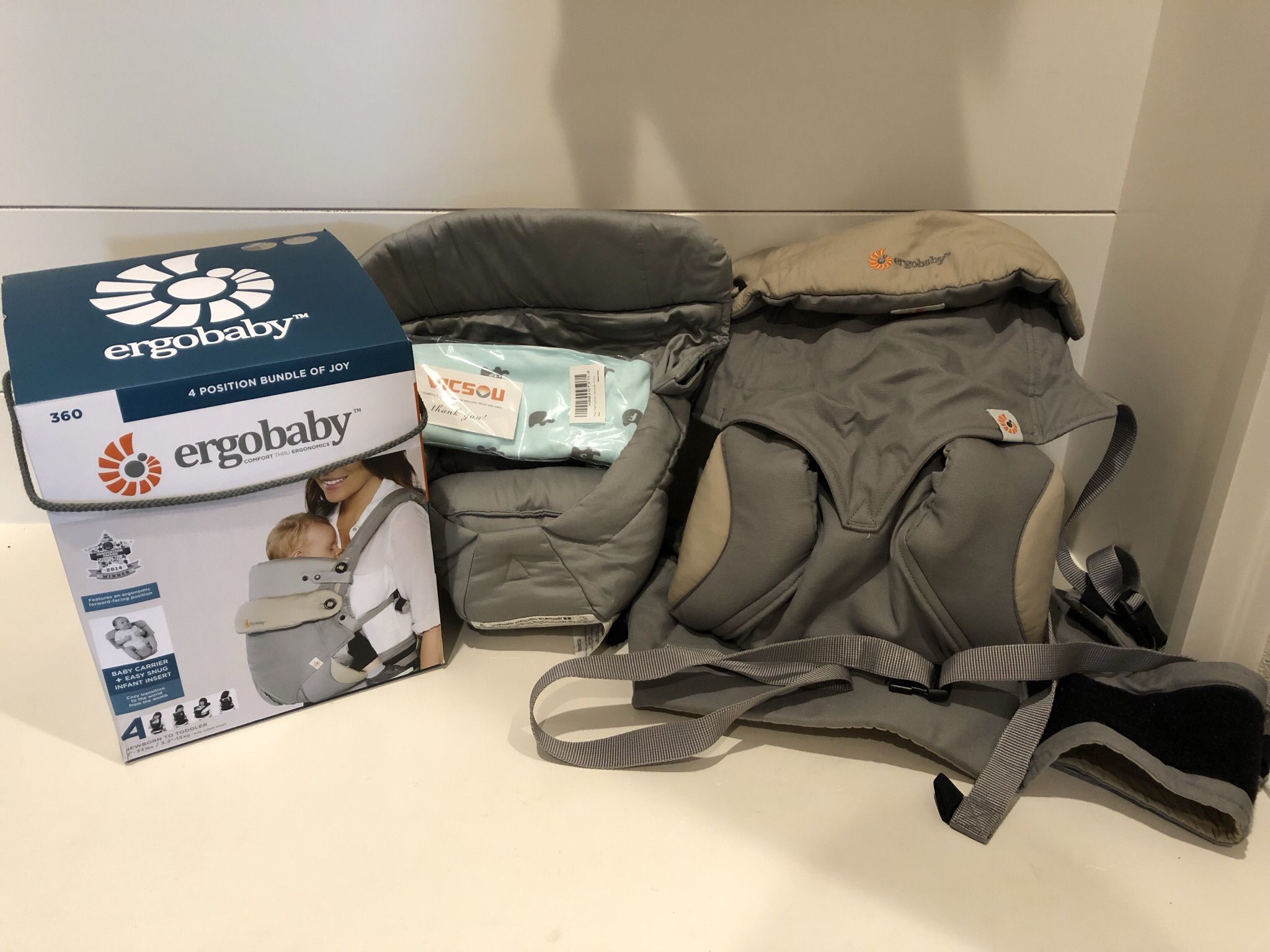 Ergobaby 360 4 Position Bundle Of Joy Collection With Infant Insert, Grey