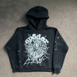Sp5der Web Hoodie Black/White Puff Print – Made in Los Angeles (Size Small)