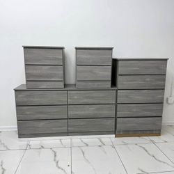 Dresser , Chest And 2 Nightstands - Cómoda, Gavetero Y 2 Mesitas De Niche 