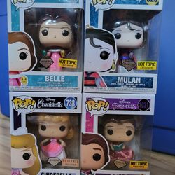 Funko Pop Disney Belle, Cinderella, Mulan