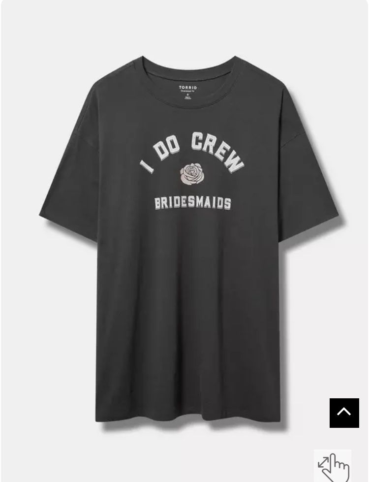 Torrid I Do Crew Bridesmaid Oversized Heritage Jersey Tunic Tee Size 2 NWOT