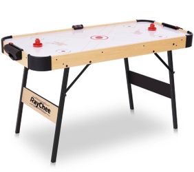 RayChee Premium 56-Inch Air Hockey Table Set with 2X Stronger Motor, Durable Metal Legs, Sturdy Wood Surface - Perfect Home Arcade Game for for Family