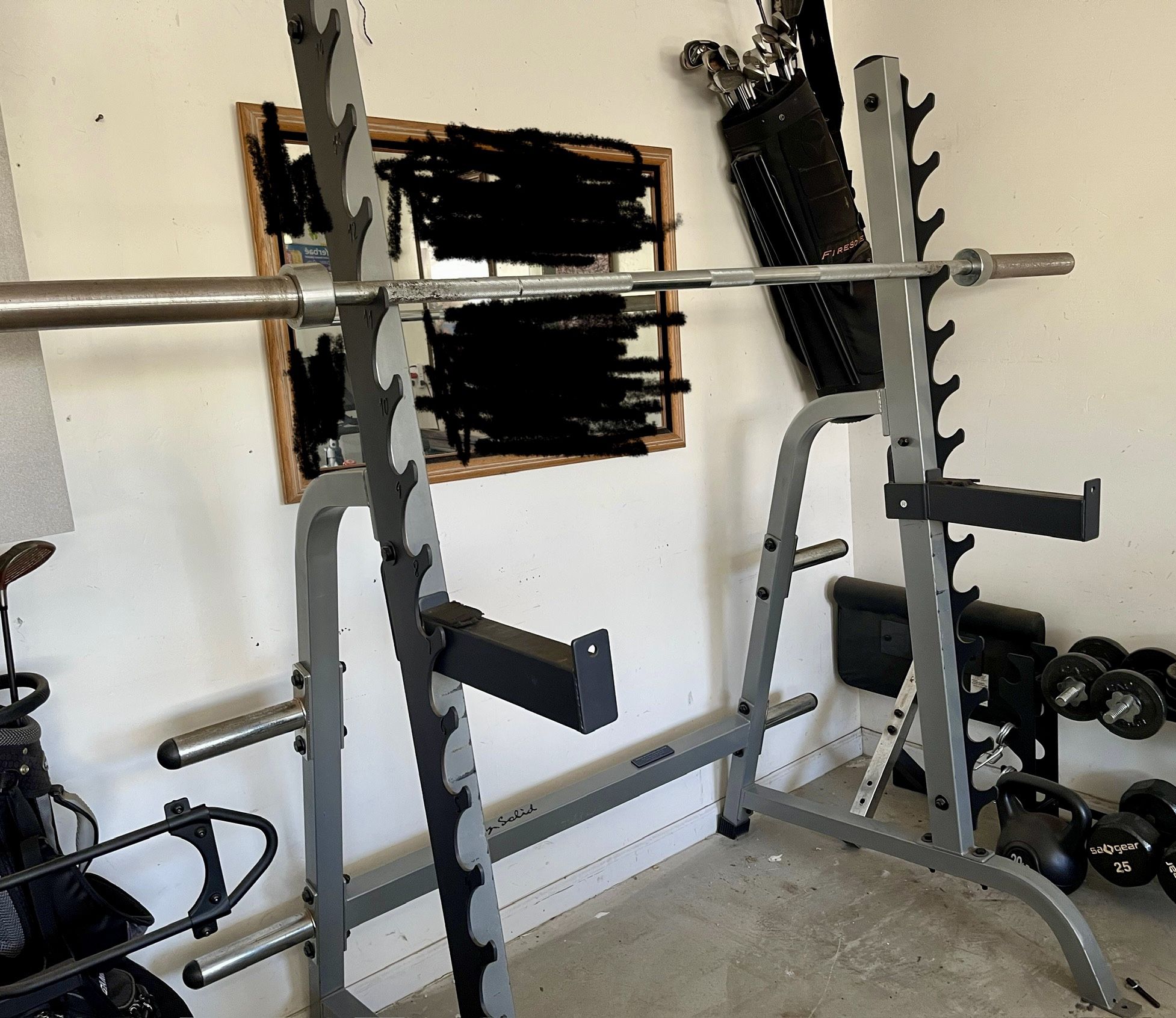 Body Solid Olympic Press Squat Rack With 7’ Bar