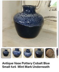 Vintage Vase 4x4 cobalt blue