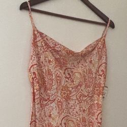 Paper Heart Paisley Cowl Neck Slip Dress - Size Large (Boho Midi)
