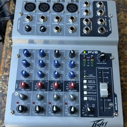Peavey PV6 Six Channel Compact Audio Mixer with Phantom Power