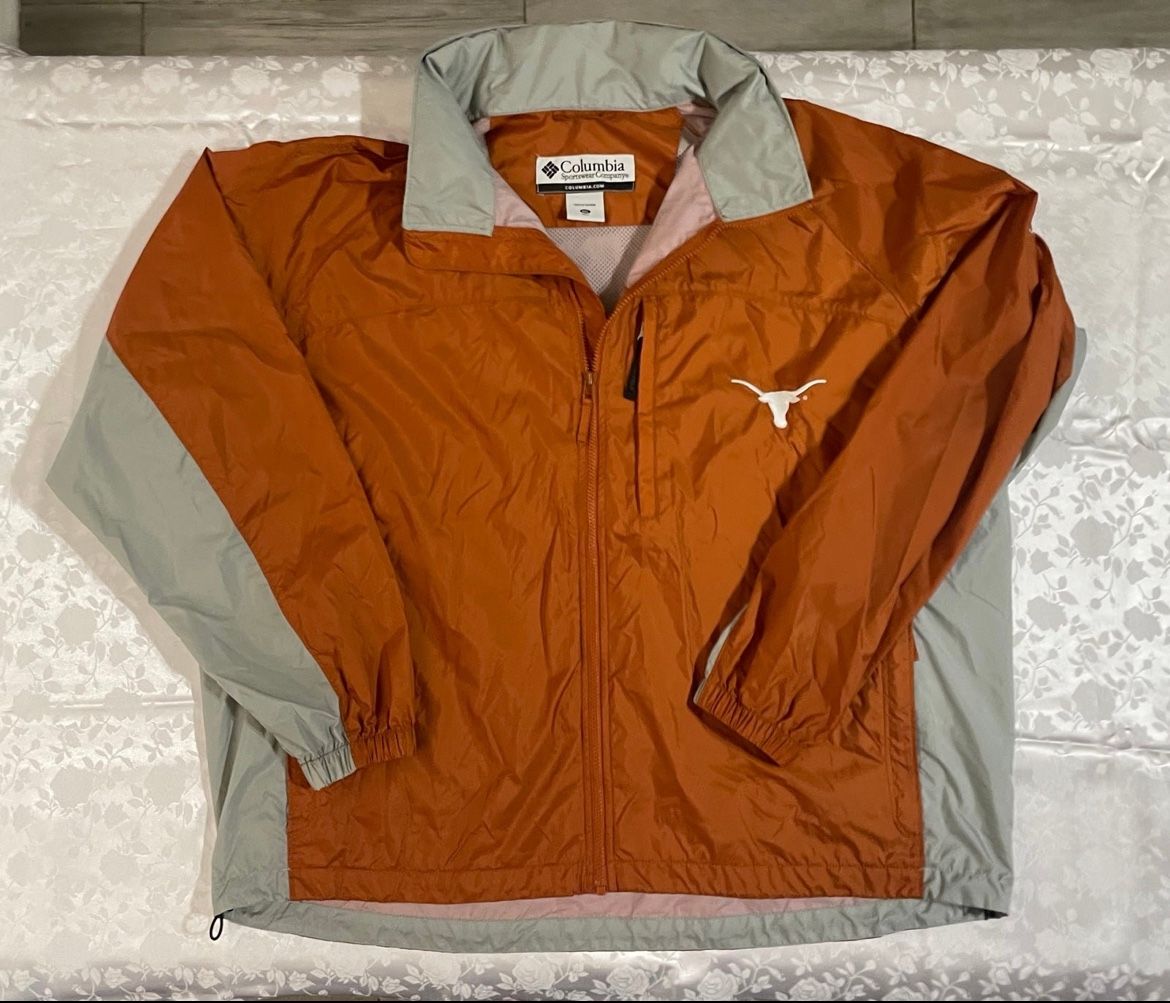 Columbia Mens Sportswear Lightweight Windbreaker Jacket Cream/Orange size XXL