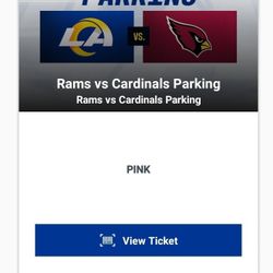 1 RAMS VS CARDINALS - PINK LOT TAILGATE PARKING PASS - $125