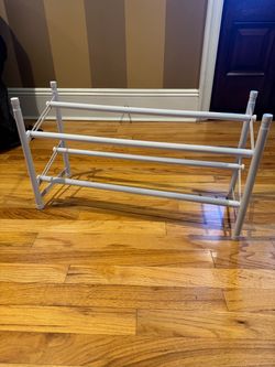 White 2-Tier Metal Shoe Rack organizer 12 pair capacity