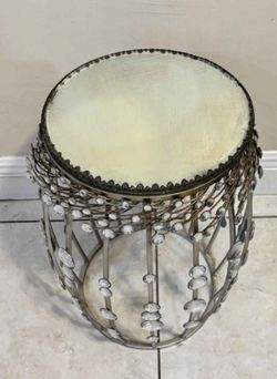 Antique Glass Top End Table 19”H