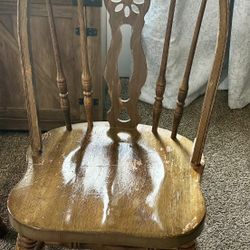 4- Stained Solid Wood Dining Chairs