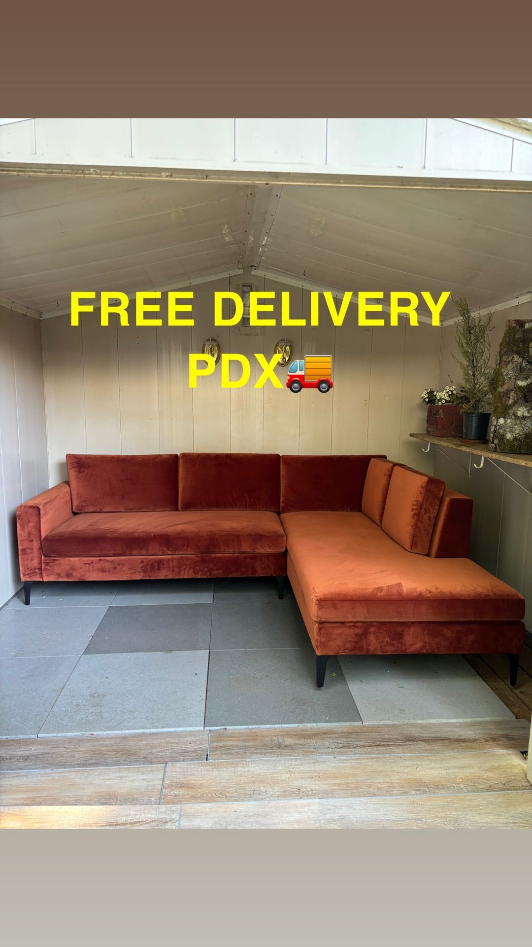 Like New Red Modern Sectional Sofa FREE DELIVERY