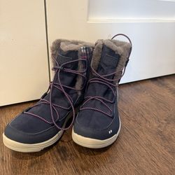 Ryka Alyssa Water Resistant Soft Faux Fur Ankle Boots Womens Size 10 Navy Blue