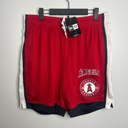 New Era Anaheim Angels Mesh Shorts Mens Large Red MLB Baseball NWT