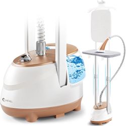 BRAND NEW 1800W Standing Garment Steamer with 10 Ironing Modes,Adjustable Double Rod,Flat and Hanging Ironing,30s Fast Heat-up