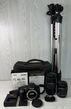 Canon Eos Rebel T7 Dslr Camera Double Lens Kit 18-55MM & 75-300MM Lenses (A1G015067)