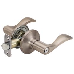 Stainless Steel Door Lever Set Keyed / Entry Function (2 Knobs)