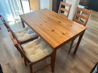 Wooden table and 4 chairs