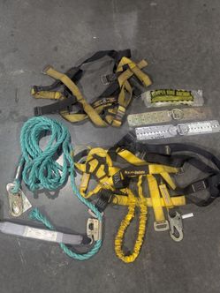 KwikSafety Fall Protection Equipment Lot – Harnesses, Lanyards & Roof Anchors