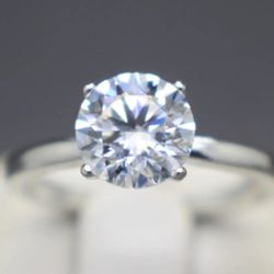 .925 Sterling Silver 1.20ctw Lab-Created White Diamond Solitaire Engagement Ring Size7