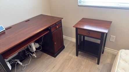 Ethan Allen Desk & Side Table (Wood)