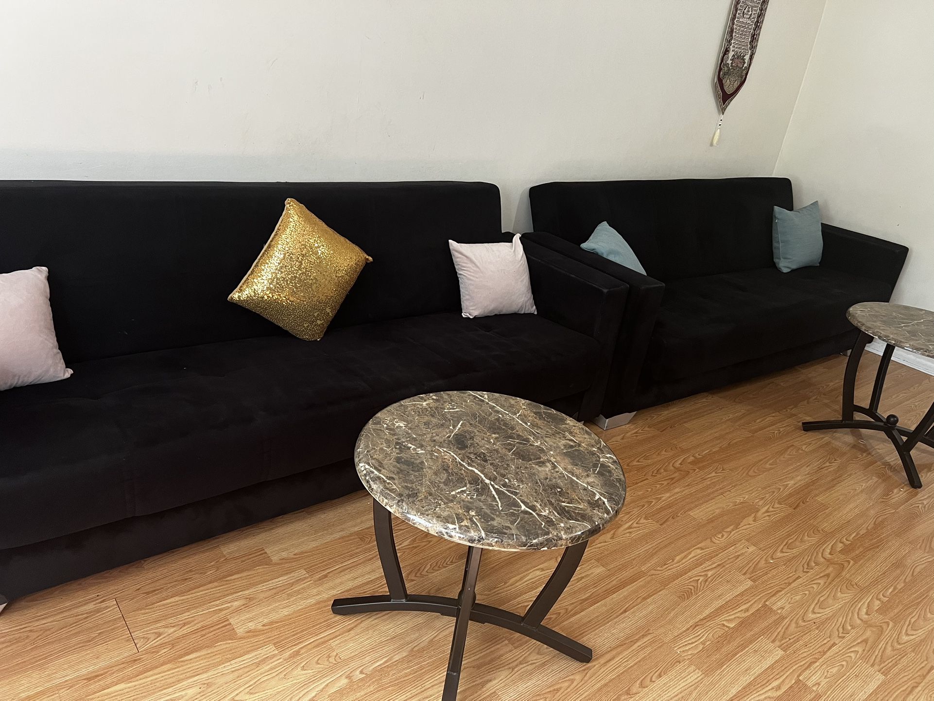 2 Convertible Couches + 2 Coffee Table Living Room Set