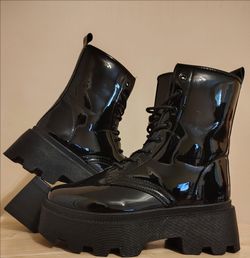 Patent Leather Combat Boots (RAINBOW)