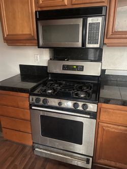 Microwave and gas stove