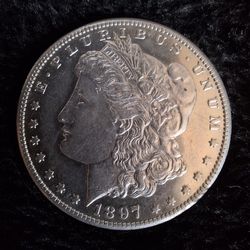1897 S Morgan Silver Dollar Uncirculated Brilliant Luster