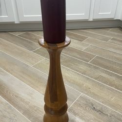 16” Candle Holder- Solid Wood