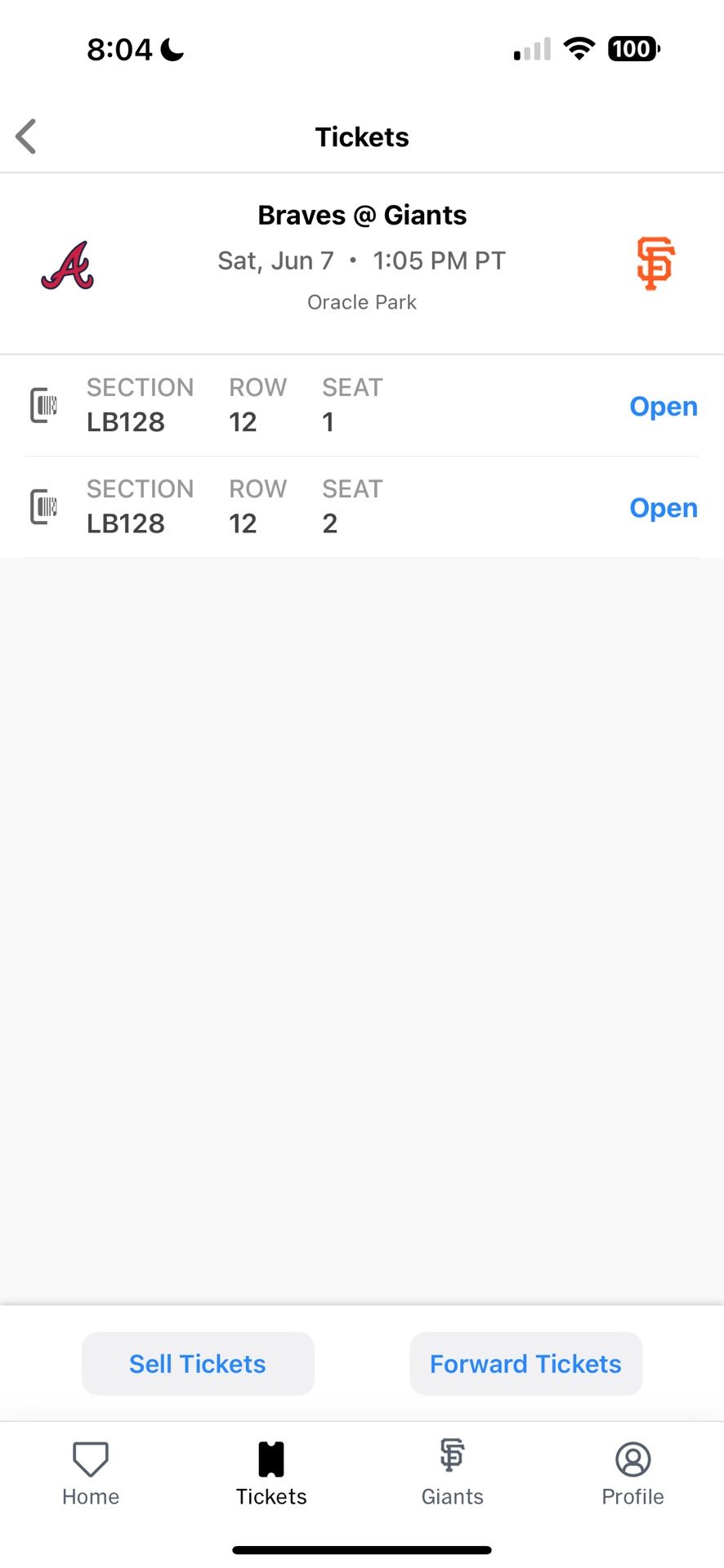 SF Giants tickets