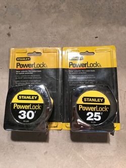Stanley power lock tape measures 30’ & 25’