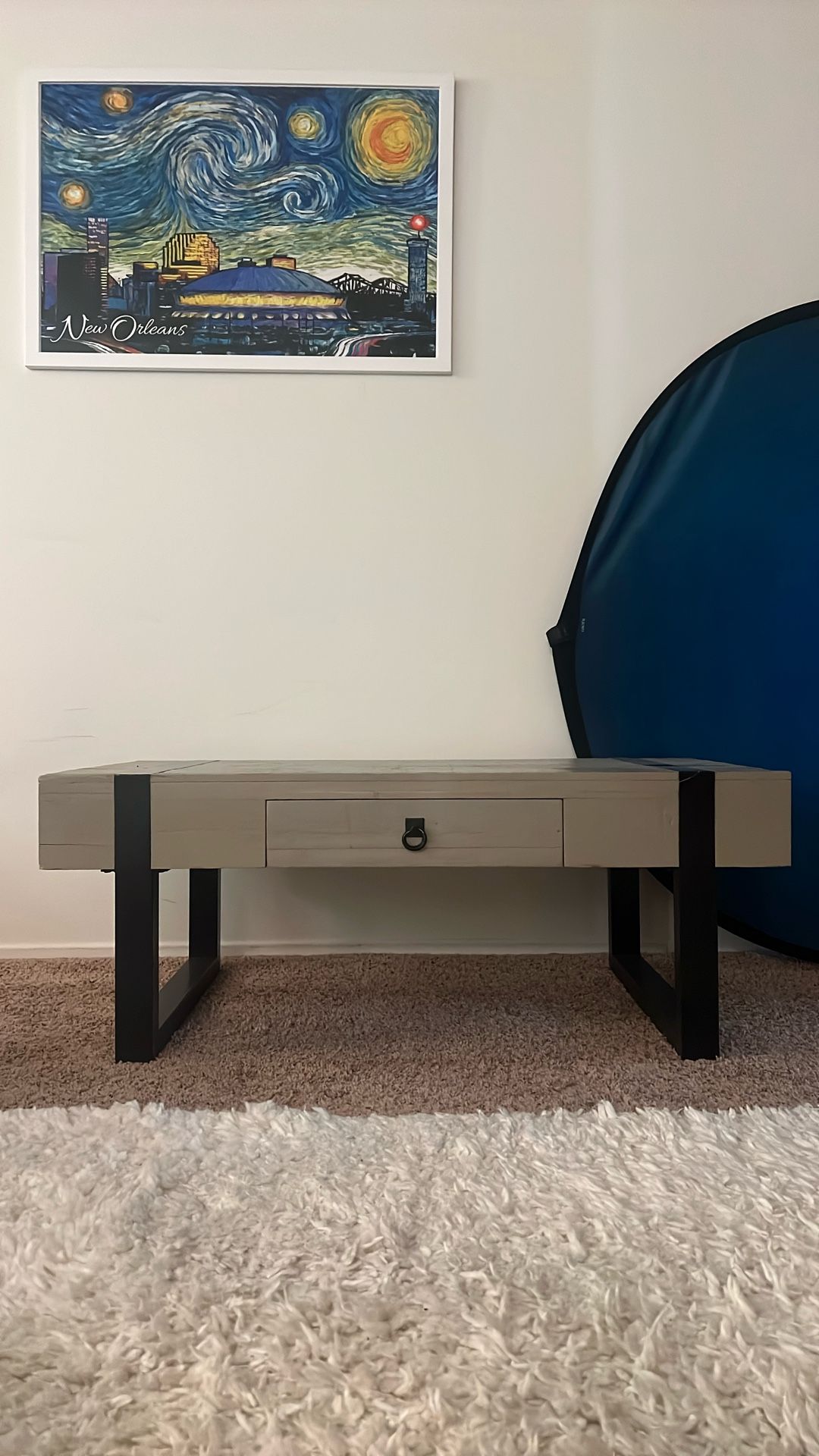 Wood And Metal Coffee Table