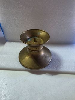 Solid Brass Pillar candle holder