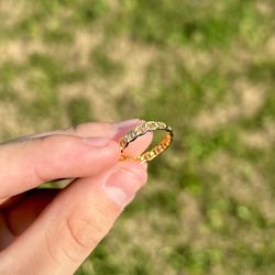 Gold Plated 925 Sterling Silver Mariner Link Ring