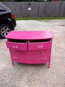 Solid wood pink dresser