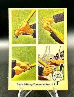 1959 Fleer Ted Williams Boston Red Sox #71 Ted's Hitting Fundamentals #1 EX