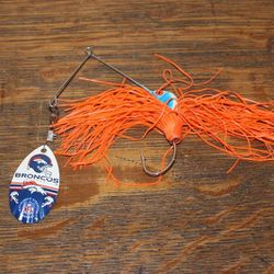Vintage 1997 Denver Broncos Oxboro Fishing Lure Spinning Bait