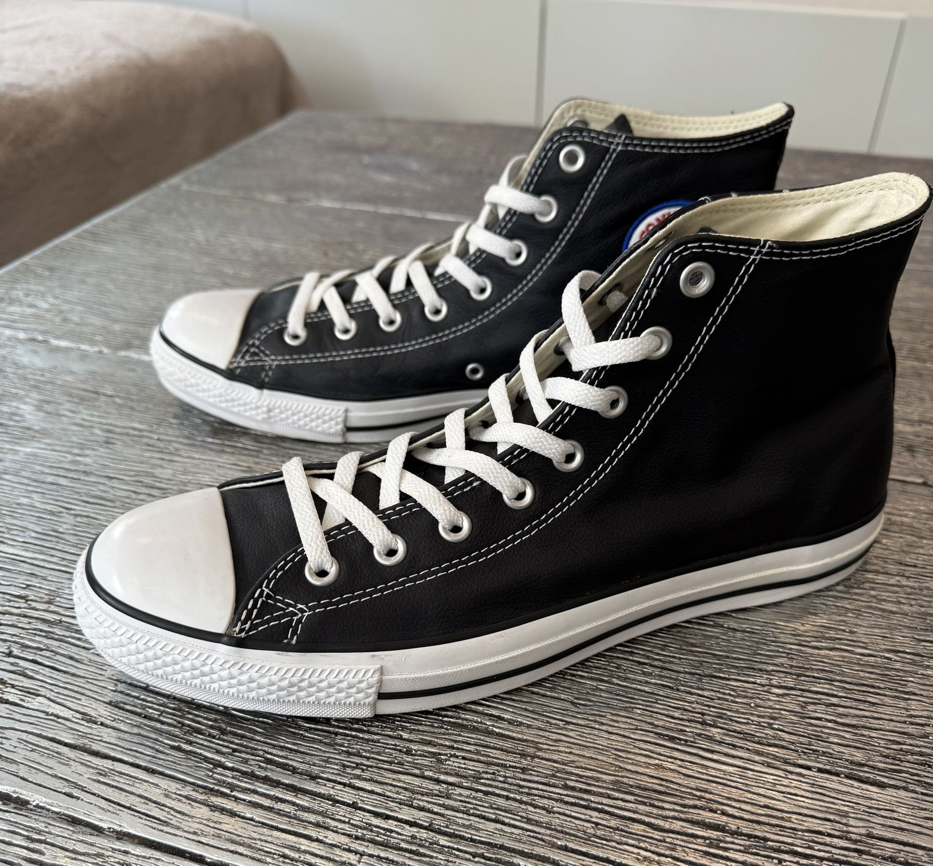 Converse All Star Leather High Top Shoes Mens Size 12