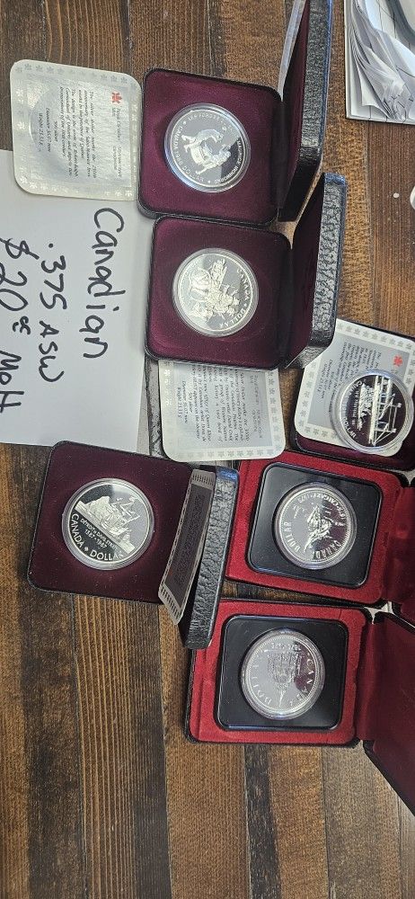 Queen Elizabeth II  Canadian Proof Silver Dollars Below Melt !!