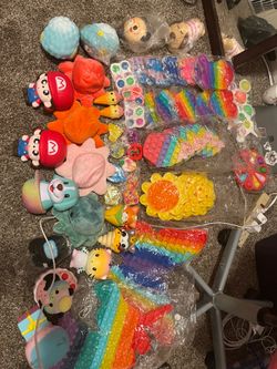pop it fidget toy plushie squishy toy lot