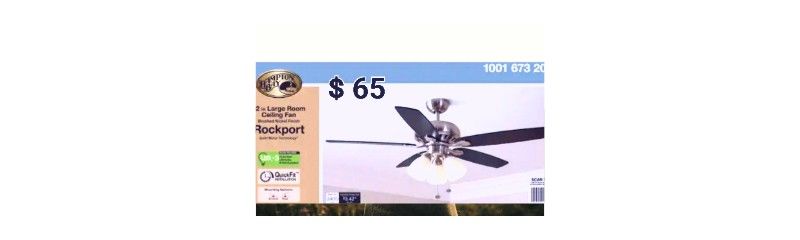 Brand New 52" Rockport Ceiling Fan Brushed Nickel
