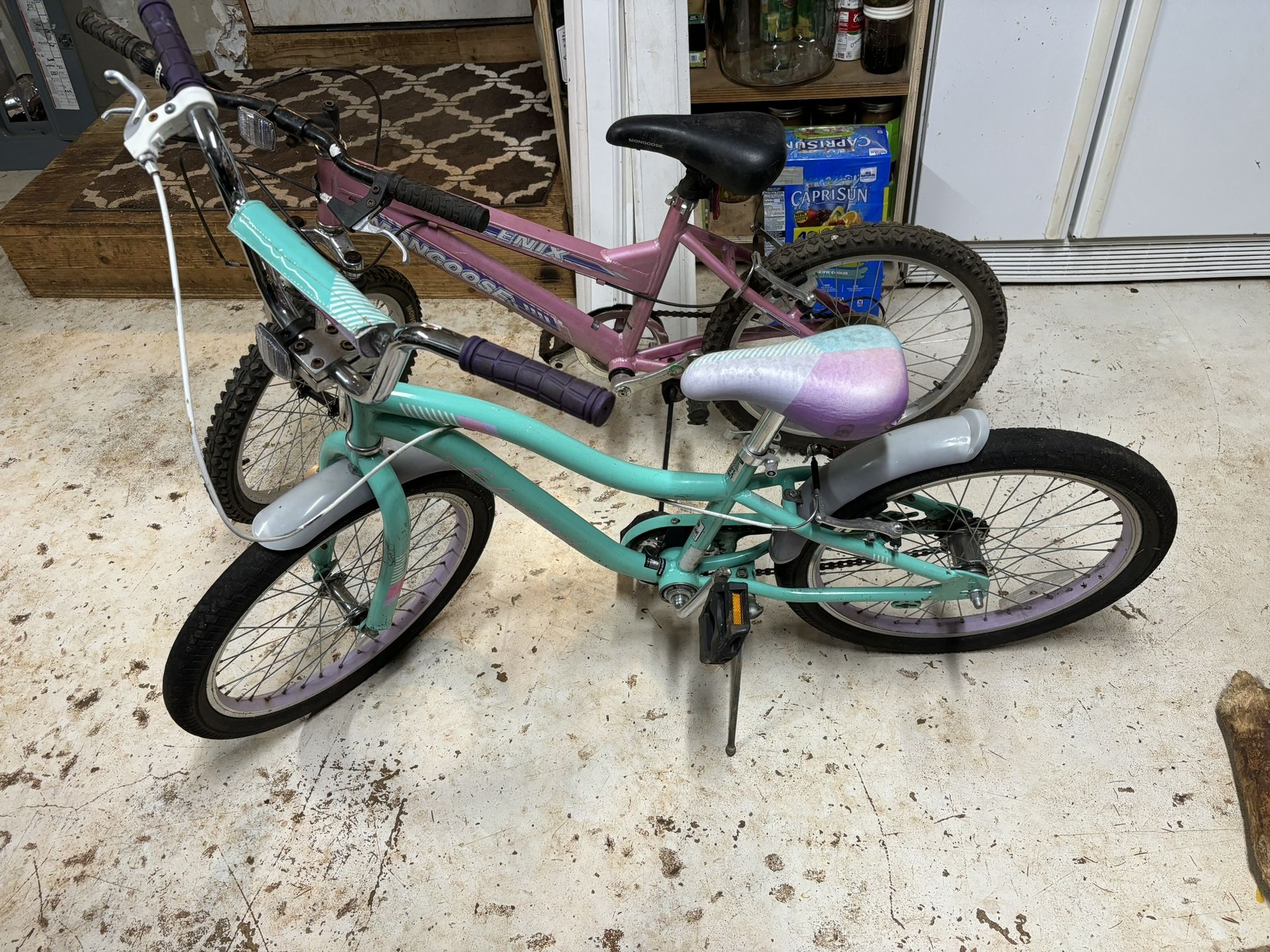 Kids 20" Schwinn Cruiser And 20” Mongoose Hard Tail Mountain Bike