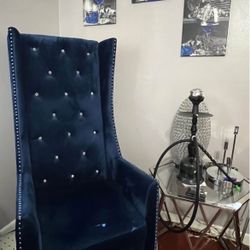 Navy High-back Thrown style Chair