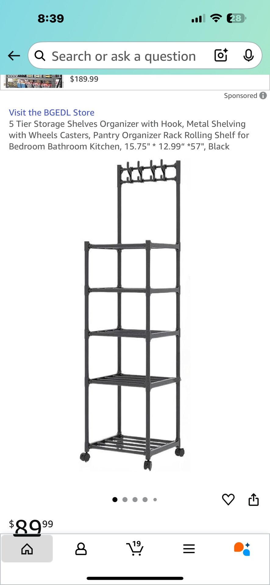 Storage Shelves 5 Tier