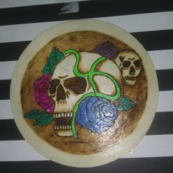 Handrawn Pyrography Colored Woodburned Pic