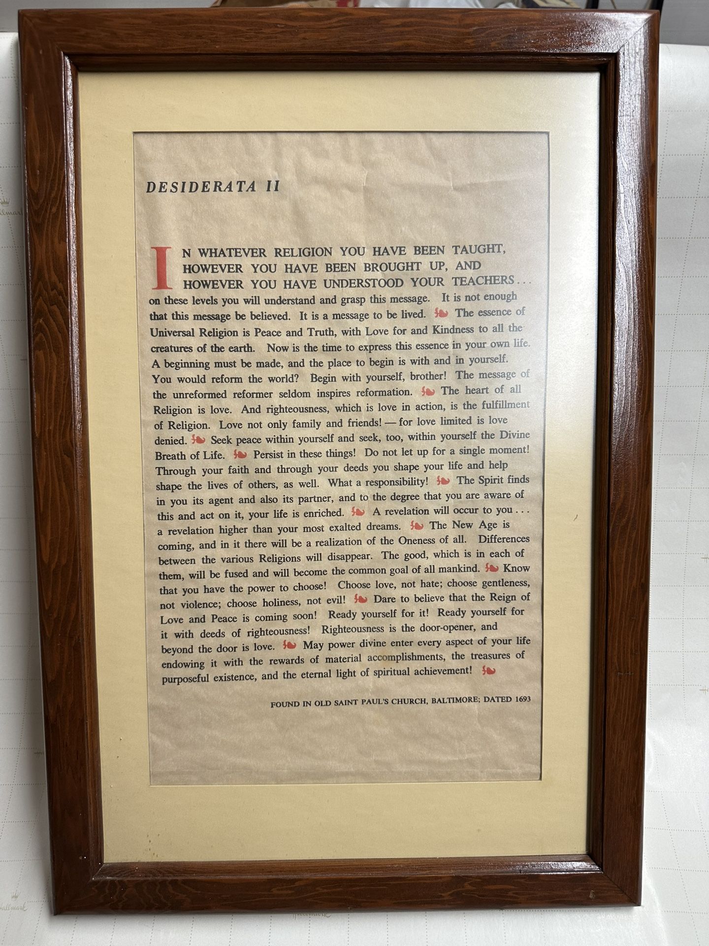 "Desiderata II" Framed and Matted Print